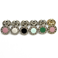 Boutons en alliage de style diamant OEM pour accessoires vestimentaires en gros, équipés de boutons adhésifs colorés