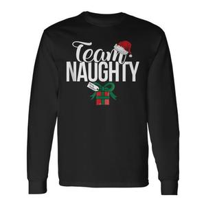 Camiseta de manga larga Team Naughty, regalo navideño para parejas, camisa a juego - Product Image 1