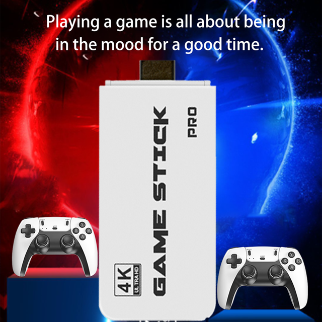 M15 Wireless 2.4GHz 4K Pro Game Stick Controller 64GB Handheld Portable Classic Retro Arcade TV Game Console Games