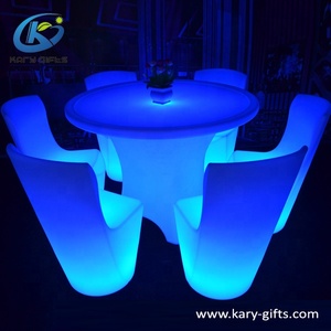 Nhựa <span class=keywords><strong>LED</strong></span> ăn Bàn Ngoài Trời đồ nội thất bàn tiệc nhẹ - Product Image 2