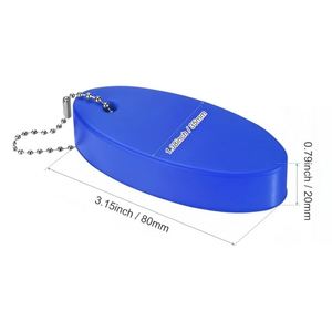 Porte-clés flottant bleu personnalisé avec logo, porte-clés ovale marin, porte-clés flottant pour la pêche, le surf, la navigation, les activités de plein air - Product Image 2