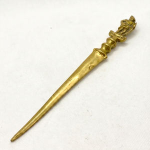 Customizable <b>Brass</b> <b>Letter</b> Opener with Figurine Handle – for Corporate Gifts and Promotional Use - Product Image 1