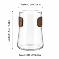 Tasse à café glacé créative en verre borosilicate transparent de 12 oz avec manchon en bambou pour lait, cocktail, yaourt