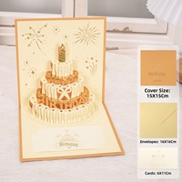 Carte d'anniversaire haut de gamme lumineuse, carte de vœux pliable 3D avec musique et lumière, carte pop-up sculptée, cadeau créatif