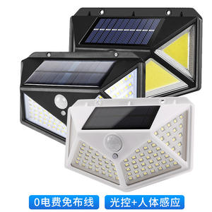 Lampe murale solaire Zhejiang Wine 118 LED Mono Si avec capteur de mouvement, éclairage extérieur, lampe de rue étanche - Product Image 2