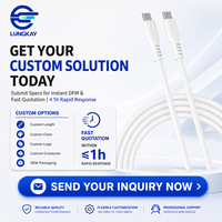 Kabel USB C ke USB C LUNGKAY OEM Manufacturer 60W Silikon Cair 3A Pengisian Cepat USB 2.0 Tipe C untuk Ponsel Tablet
