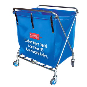Carrello Super David in Acciaio Inox 195 L Blu per Ospedale - Product Image 2