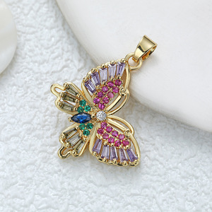 Collezione di ciondoli a farfalla gioielli di lusso con rame e zirconi colorati ciondoli bracciale collana <span class=keywords><strong>donna</strong></span>-<span class=keywords><strong>Idea</strong></span> regalo perfetta - Product Image 2