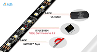 Bande lumineuse LED SMD RGB adressable Real16bit à échelle de grises réduite, 12V/24V, IP68, UCS8904, pour décorations de jardins, bâtiments et fêtes