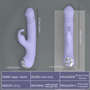 Vibratore <span class=keywords><strong>Rabbit</strong></span> Impermeabile a Spinta Rapida - Stimolatore Clitorideo e Punto G per Donne - Product Image 3