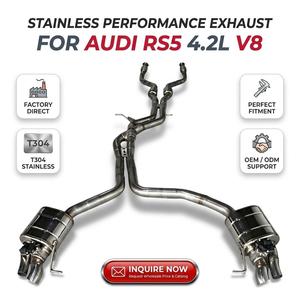 Système d'échappement Catback à soupapes en acier inoxydable Vortex pour Audi RS5 4.2L V8 2012-2018 avec doubles sorties chromées et système sonore - Product Image 1