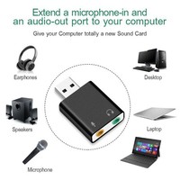 USB Externe Soundkarte 7.1-Kanal Audio-Adapter mit Mikrofon- und Kopfhöreranschluss Plug-and-Play