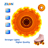 Patins à roulettes légers double rangée pour adultes ZiLon, roues PP à 3 LED haute luminosité, coque en PU durable, largeur 24 mm, modèle 5832, pour patinoire extérieure