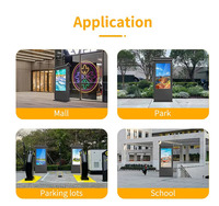 Kiosque publicitaire personnalisé, totem solaire, écran IP66 haute luminosité, 65 à 85 pouces, écran LCD étanche pour extérieur