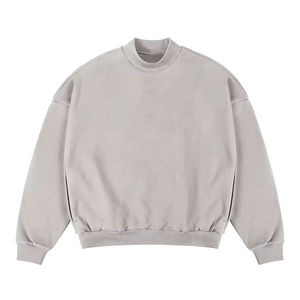 Pull durable à manches longues pour hommes Pull surdimensionné en coton Boxy col montant épaule tombante Logo personnalisé Pull pour un usage quotidien - Product Image 3