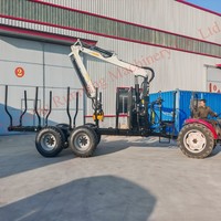 Remorque forestière TR120 avec grue forestière, option de grue à bois, chargeur hydraulique, remorque à bois avec chargeur de bois