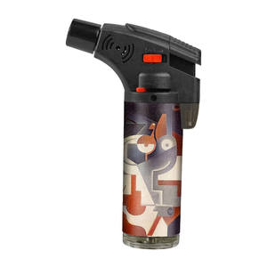 Nouveau design à la mode de haute qualité logo personnalisé rechargeable au gaz coupe-vent allume-cigare torche oblique avec boîte d'affichage - Product Image 5