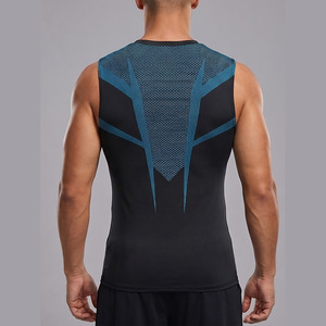 Compression Elastic Tight Sports <b>Tops</b> Sweat-absorbing Quick Dry Fitness Vests Summer Breathable Male Basketball Shirts - Product Image 6