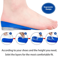 Semelles intérieures d'augmentation de hauteur réglables à 3 couches, coussin d'absorption des chocs de 3/4 de longueur Inserts de levage du talon
