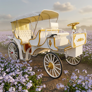 Voiture de tourisme électrique de luxe sculptée en or blanc, double rangée avec auvent, couleur et décoration personnalisées, fournie directement par l'usine - Product Image 1