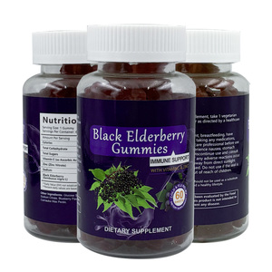 Gummies Premium à la Sambucus Nigra pour le Soutien Immunitaire, 60 Gummies, 30 Portions avec Extrait de Sambucus Nigra, Vitamine C et Zinc - Product Image 1