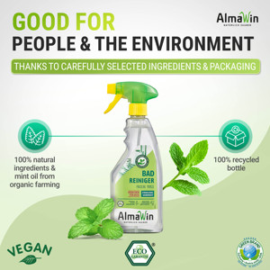AlmaWin Custom 1 Bathroom Cleaner 500ml Fresh Mint Effective Against Limescale Soap Residue Dirt Organic <b>Detergent</b> - Product Image 5