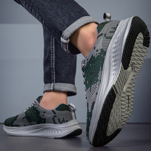 Chaussures de randonnée Fly Knit pour hommes, bout rond, doublure en mesh, semelle extérieure en caoutchouc, semelle intermédiaire en EVA, toutes saisons, sport de plein air, chaussures de randonnée - Product Image 4
