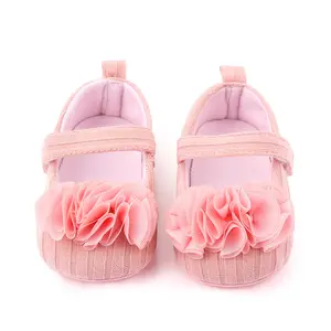 春季秋季婴儿鞋女孩软底花卉针织童装儿童休闲鞋