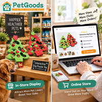 Distributeur de friandises interactif pour chien en forme de sapin de Noël, bol anti-glouton pour les fêtes, cadeau de Noël pour animaux de compagnie, vente en gros OEM