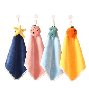 Serviette de toilette en polaire corail Jianmu 150D avec bordure, motif dessin animé mignon, pour la cuisine - Product Image 5