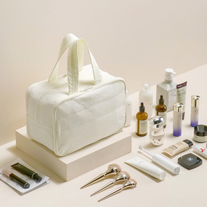 Taslon Large Capacity Cosmetic Bag Wash Bag Simple Style Multifunctional Portable Waterproof Travel Bag <b>Storage</b> Bag - Product Image 4