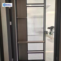 Paravent en métal avec cadre en acier inoxydable, bandes verticales, éclairage LED, cloison multifonctionnelle pour la décoration intérieure, usage domestique