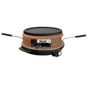2 in 1 Household Portable Dome Electric Pizza Maker with 4 Spatulas Round Dome Pizza maker