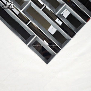 Belved Edge, diseño moderno, espejo, mosaico de vidrio, estilo parquet, azulejos de pared de vidrio de colores para baño, cocina, gráfico de salpicaduras traseras - Product Image 3