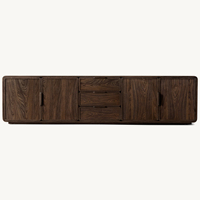 Artisanat de luxe antique en bois massif media tv tables consoles d'intérieur classiques de luxe avec tiroirs