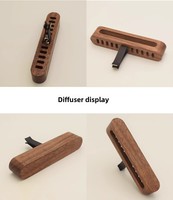 StickSolid Diffuseur de parfum de voiture solide moderne Clip d'évent en bois de noyer noir Décoration de voiture avec parfum d'océan Rose Cologne