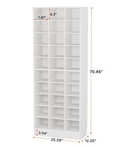 10-Tier Farmhouse Convertible <strong>Shoe</strong> Storage Cabinet White Wooden <strong>Shoe</strong> <strong>Rack</strong> 30 Cubbies Freestanding <strong>Tall</strong> Entryway Dining <strong>Shoe</strong> - Product Image 6