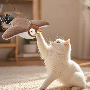 Jouet pour chat en coton et polyester le plus vendu, plume volante, jouet <span class=keywords><strong>à</strong></span> mâcher en peluche pour nettoyer les dents - Product Image 4