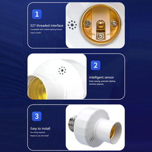 مقبس إضاءة E27 ذكي مع مستشعر حركة، محول لمبات ذكية، قاعدة مصباح، مفتاح إضاءة للغرفة يعمل بالرادار - Product Image 4