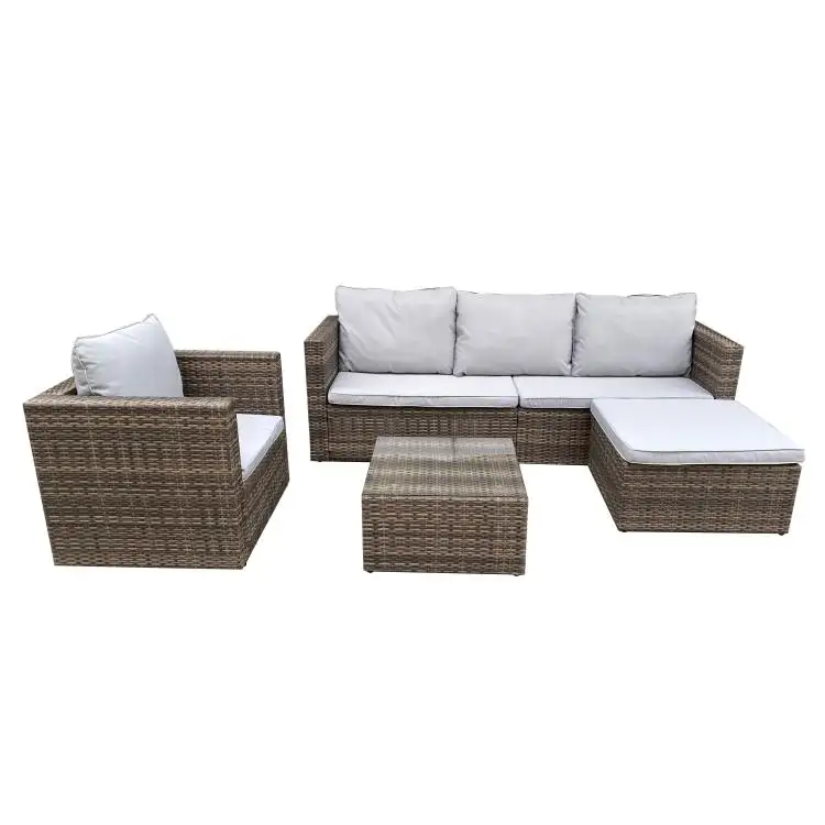 Yoho hot sale outdoor furniture rattan sofa set all weather 5 pieces patio Garden Sets Sofa Waterproof Fabric Outdoor Sofa