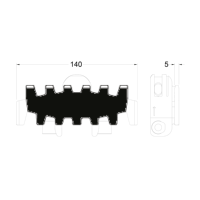Trasportatore a Catena Flessibile Modu ML2 CL 5 POM 140mm di Alta Qualità, Nuova Cinghia a Vite Floccata, Resistente agli Agenti Chimici, Sicuro per Alimenti, Garanzia 1 Anno