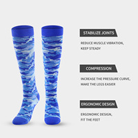 Chaussettes de compression montantes pour sports de plein air transfrontaliers, camouflage rayé, respirantes, anti-frottement, décontractées