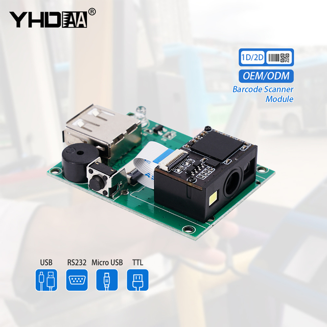1D 2D Fixed Mount Bar Code Reader Embedded Barcode Scanner Module with Auto Sensing Cell Phone Computer Screen Scan