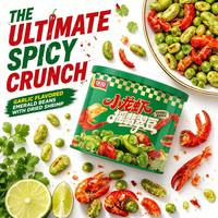 Crujiente Mix de Mariscos, Cacahuetes Picantes + Habas Verdes con Ajo, Snack de Dos Texturas en un Paquete, OEM, Venta al por Mayor, Exportación