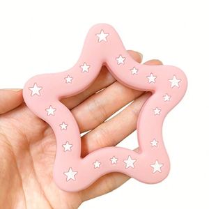 Anneau de dentition en silicone de qualité alimentaire pour bébé, sans BPA, non toxique, certifié EN71/CPSIA/AU, motif dessin animé de Noël, 10 perles souples - Product Image 4