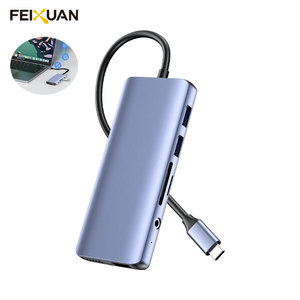 FEIXUAN calidad al por mayor USB Hub 5Gbps 4 puertos USB <span class=keywords><strong>adaptador</strong></span> con 2xUSB3.0 y 2xUSB 2,0 HDMI <span class=keywords><strong>VGA</strong></span> Lan con RJ45 para ordenador portátil - Product Image 1