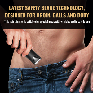 Impermeable recargable <span class=keywords><strong>ingle</strong></span> y púbico con LED pelo afeitadora Bikini eléctrico masculino depilación maquinilla de afeitar cuerpo recortador - Product Image 4