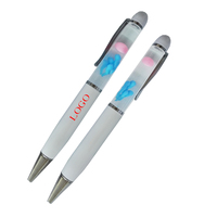 Meilleure vente de haute qualité 1.0mm Logo personnalisé impression stylo flottant sperme oeuf flotteur liquide stylo à bille en plastique Durable