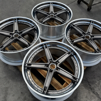 Jantes forgées sur mesure en 2 parties, à déport profond, 18, 19, 20, 22 pouces, 5x114.3, 5x120, avec lèvre polie, gris chromé, pour E63s GTR