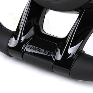 Volant en cuir pleine fleur avec garniture noire pour Mercedes Benz W204 W205 W211 W212 W213 W176 W221 W166 W167 X166 GLE <span class=keywords><strong>53</strong></span> 63 AMG - Product Image 5